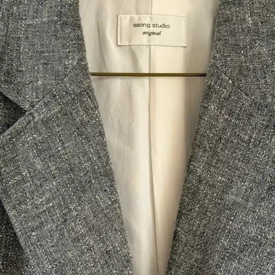 [BUNJANG] Ssong Studio Grey Herringbone Summer Jacket / 쏭스튜디오 린넨 여름 자켓