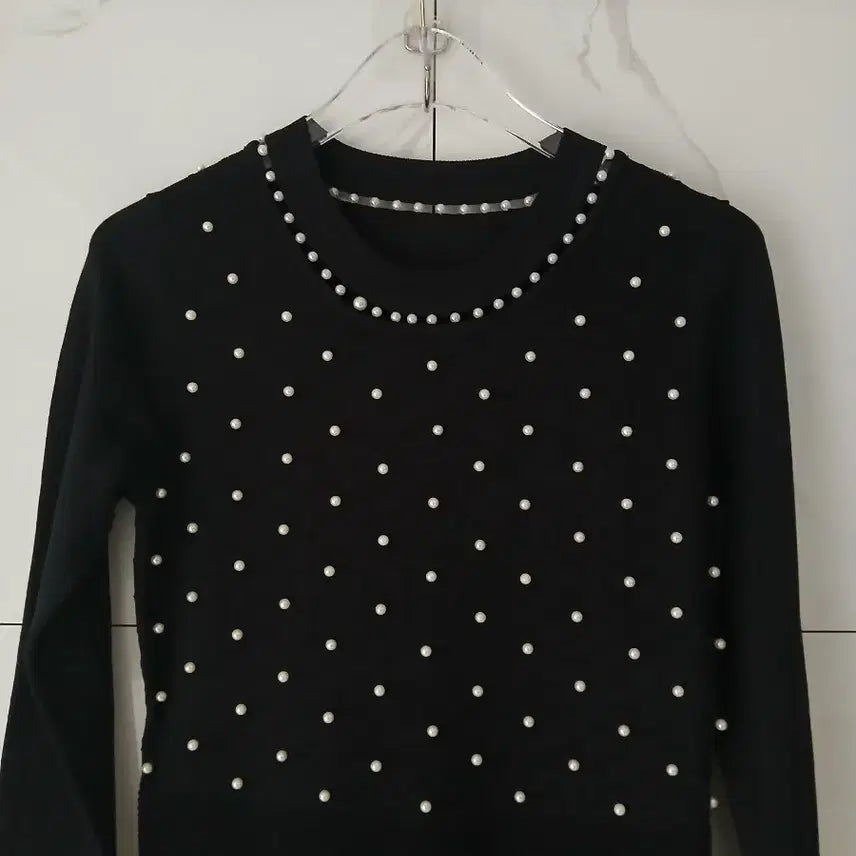 [BUNJANG] Sandro Pearl Embellished Knit Dress / 산드로 진주 장식 니트 원피스