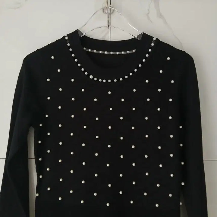 [BUNJANG] Sandro Pearl Embellished Knit Dress / 산드로 진주 장식 니트 원피스