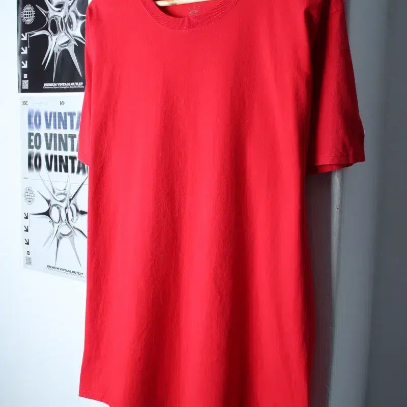 [BUNJANG] Champion Plain Red T-Shirt (Big Size) / (L-2XL) 챔피온 반팔 티셔츠 빅사이즈 무지 레드 올드스쿨-7580