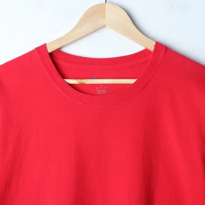[BUNJANG] Champion Plain Red T-Shirt (Big Size) / (L-2XL) 챔피온 반팔 티셔츠 빅사이즈 무지 레드 올드스쿨-7580