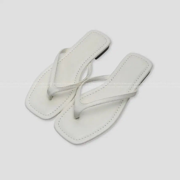 [BUNJANG] Modern Stitch Flat Sandals (Size 245) / 모던 스티치 쪼리 245