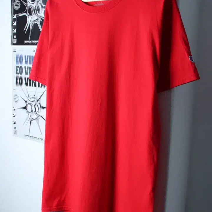 [BUNJANG] Champion Plain Red T-Shirt (L-2XL) / (L-2XL) 챔피온 반팔 티셔츠 빅사이즈 무지 레드 올드스쿨-7582