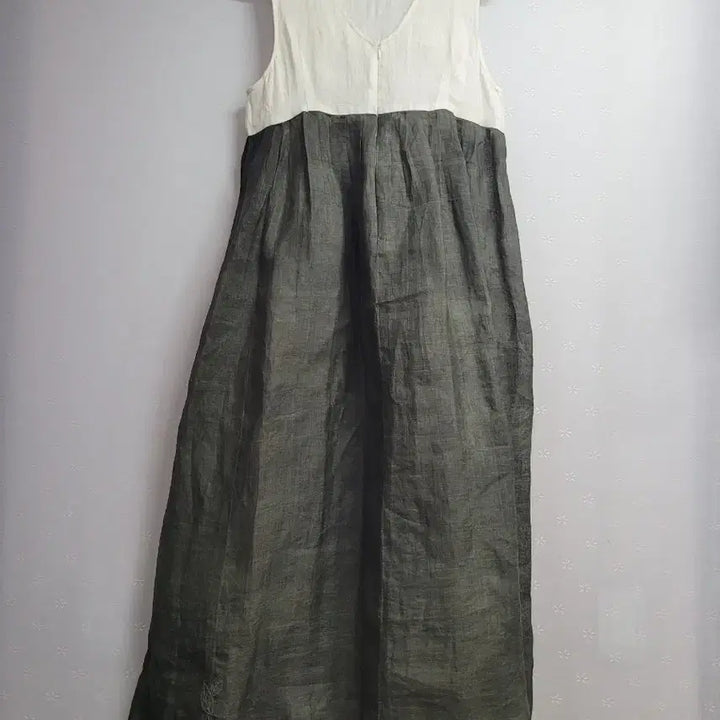 [BUNJANG] Linen Color-Block Long Dress / 66)모시 롱 원피스