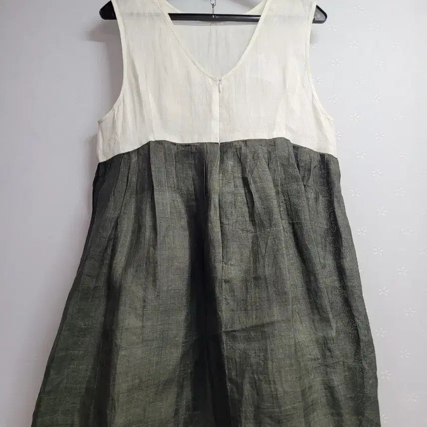 [BUNJANG] Linen Color-Block Long Dress / 66)모시 롱 원피스