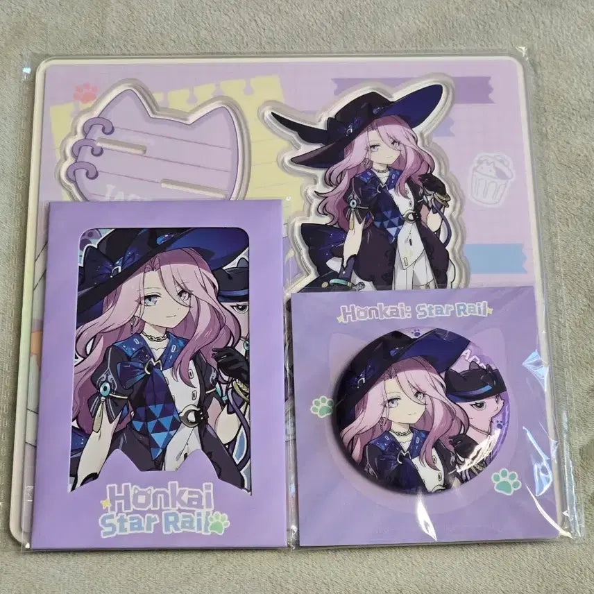 [BUNJANG] Honkai: Star Rail Jade Tinycat Acrylic Stand + Photocard + Can Badge Set (Sealed) / (미개봉) 스타레일 제이드 타이니캣 아크릴 스탠드+포토카드+캔뱃지 양도