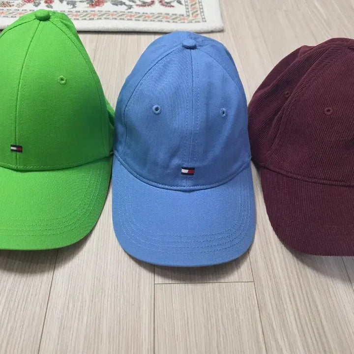 [BUNJANG] Tommy Hilfiger Cotton Twill Cap Set (Green, Blue, Burgundy) / (새상품)타미힐피거 모자 그린/블루/버건디 3개