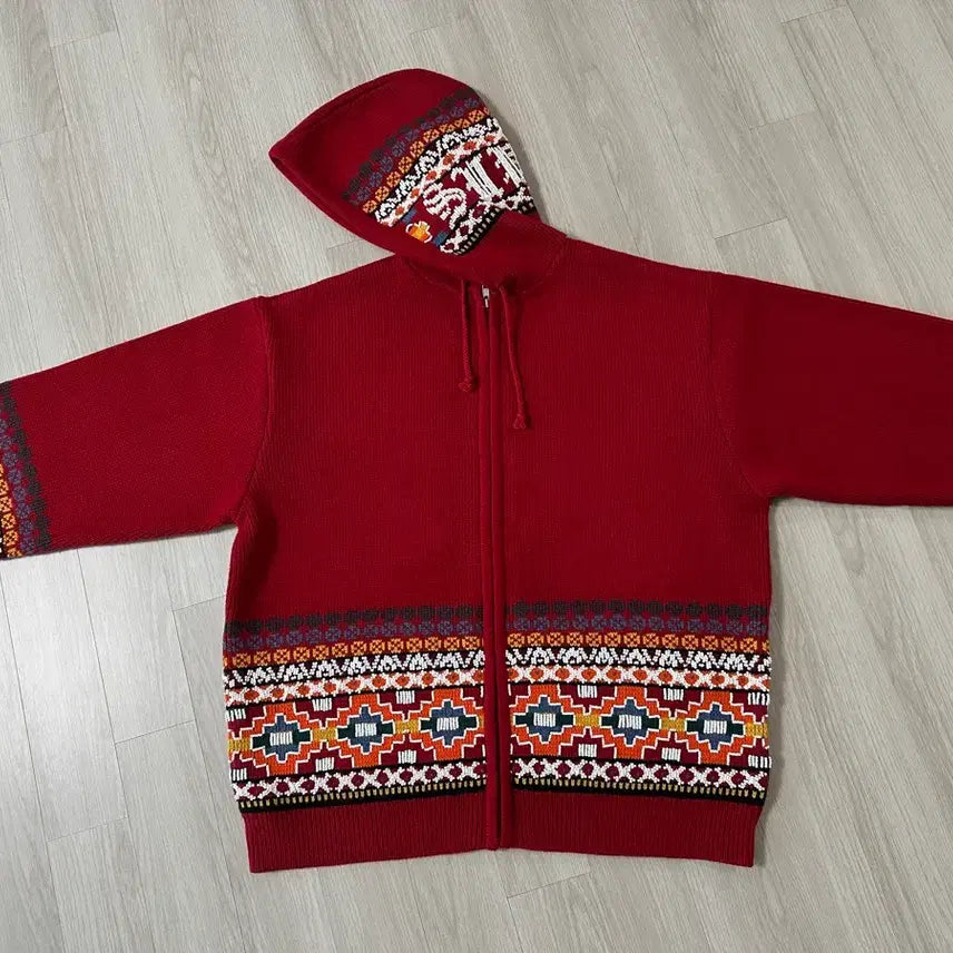 [BUNJANG] Supreme Beaded Sweater Zip-Up Hoodie (XL) / [XL] 새상품, 슈프림 비디드 스웨터 후드 집업