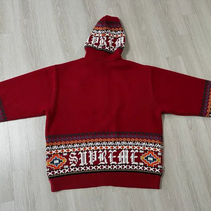 [BUNJANG] Supreme Beaded Sweater Zip-Up Hoodie (XL) / [XL] 새상품, 슈프림 비디드 스웨터 후드 집업