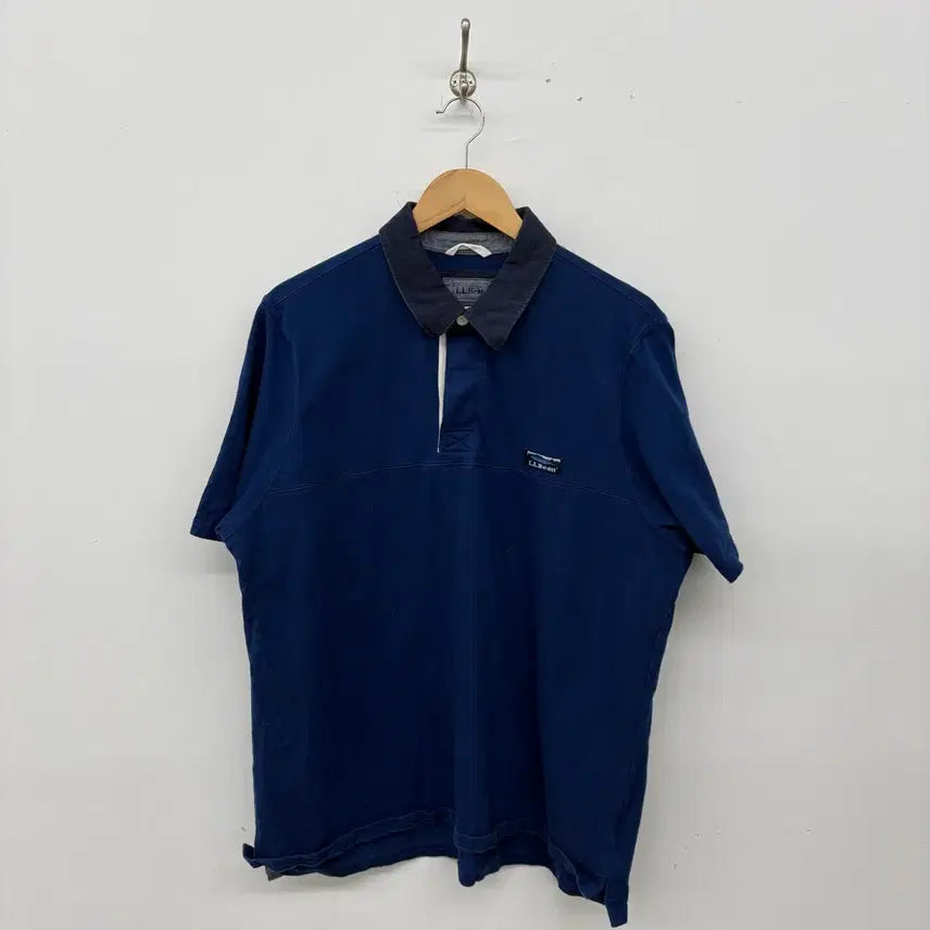 [BUNJANG] L.L.Bean Navy Rugby Short Sleeve T-Shirt Men&
