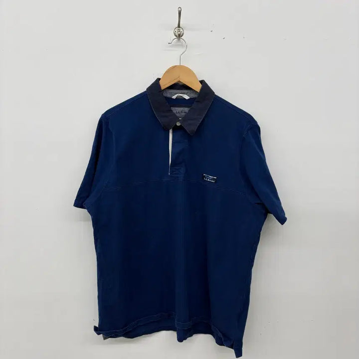 [BUNJANG] L.L.Bean Navy Rugby Short Sleeve T-Shirt Men&