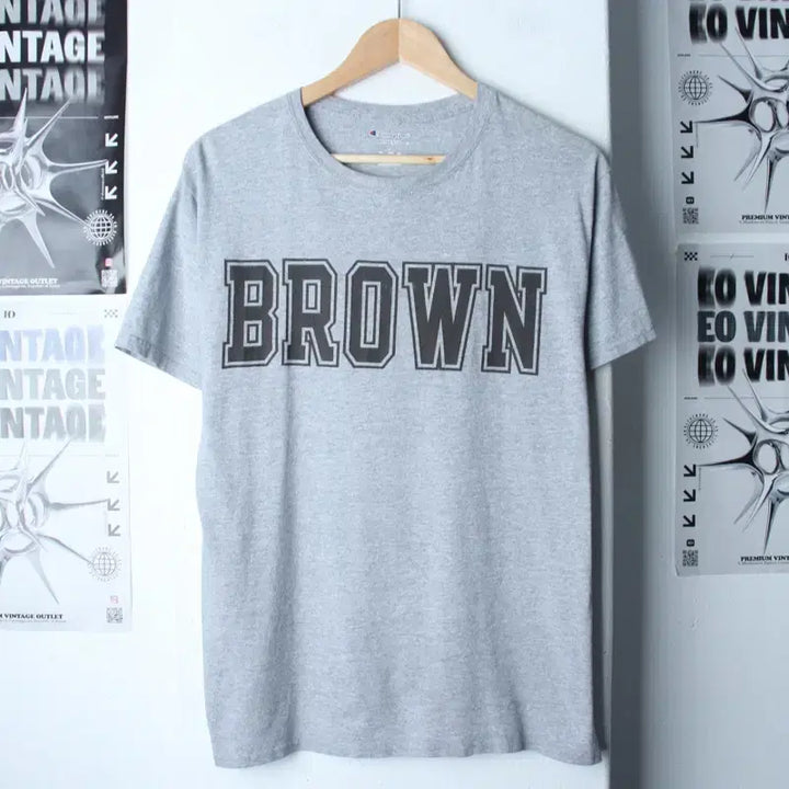 [BUNJANG] Champion Big Logo T-Shirt Gray Old School / (M-L) 챔피온 반팔 티셔츠 빅로고 그레이 올드스쿨-758B