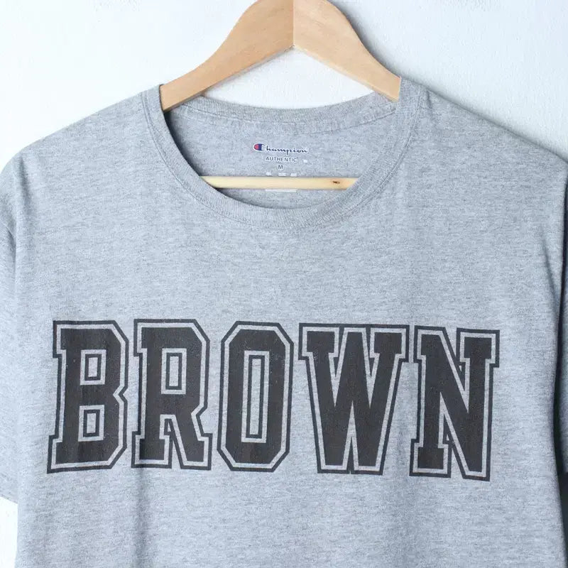 [BUNJANG] Champion Big Logo T-Shirt Gray Old School / (M-L) 챔피온 반팔 티셔츠 빅로고 그레이 올드스쿨-758B
