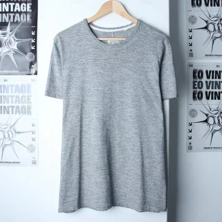 [BUNJANG] Rag &amp; Bone Short Sleeve T-Shirt Mélange Grey L-XL / (L-XL) 랙앤본 반팔 티셔츠 작은오염 멜란지 그레이 놈코어-758D