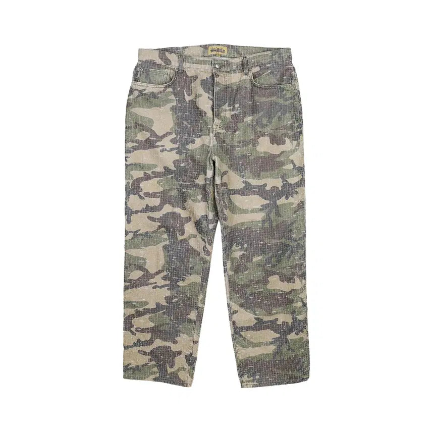 [BUNJANG] Stussy Camo Canvas Big Ol Jeans Woodland Camo Size 36 / [36] 스투시 카모 캔버스 빅 올 진 니들펀치 우드랜드 카모