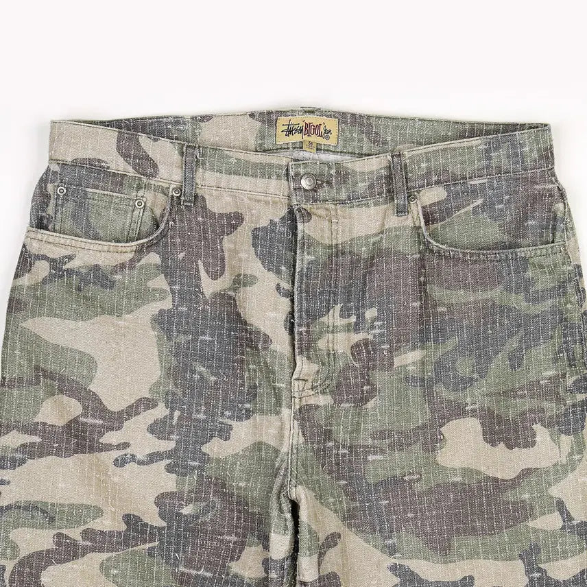 [BUNJANG] Stussy Camo Canvas Big Ol Jeans Woodland Camo Size 36 / [36] 스투시 카모 캔버스 빅 올 진 니들펀치 우드랜드 카모