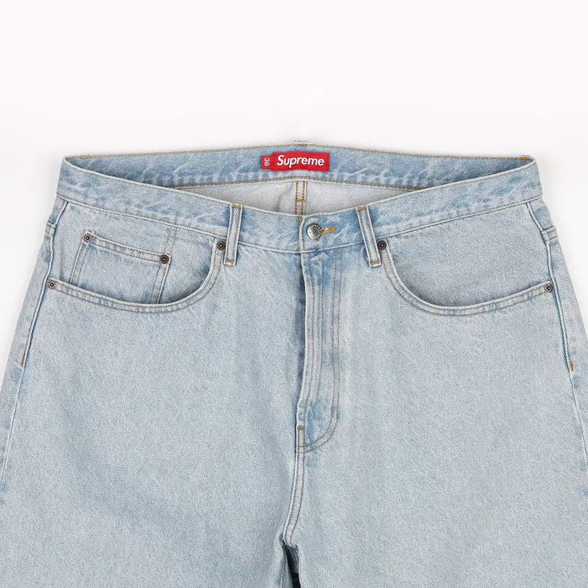[SOLD OUT] [36] 슈프림 배기 데님 쇼츠 라이트 워시드 인디고 - 25SS
