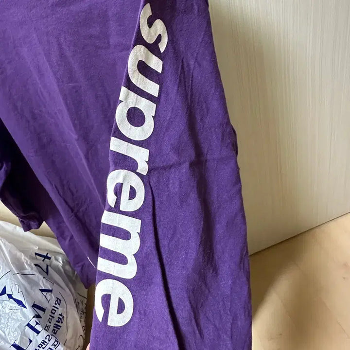 [BUNJANG] Supreme Printing T-Shirt Purple XXL / 슈프림 7~8부 티셔츠 퍼플 보라 xxl 프린팅 티셔츠