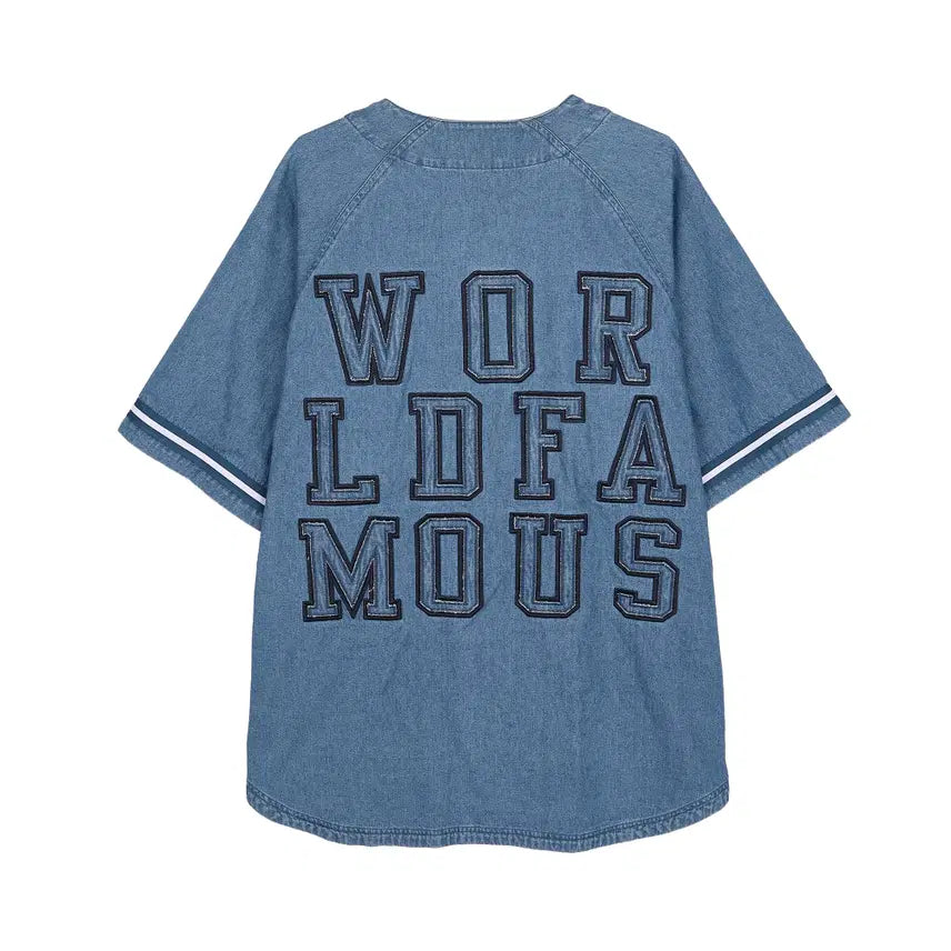 [BUNJANG] Supreme Denim Baseball Jersey Blue L / [L] 슈프림 데님 베이스볼 저지 블루 - 22FW