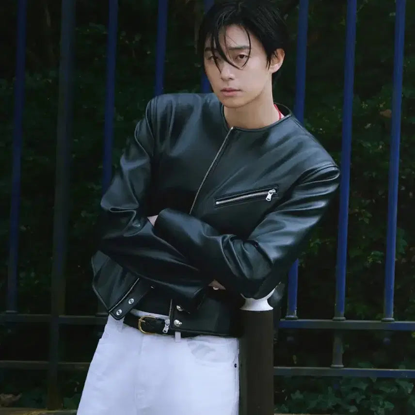 [BUNJANG] Noice Faux Leather Motorcycle Jacket / Noice MOTORCYCLE FAUX LEATHER JACKET L