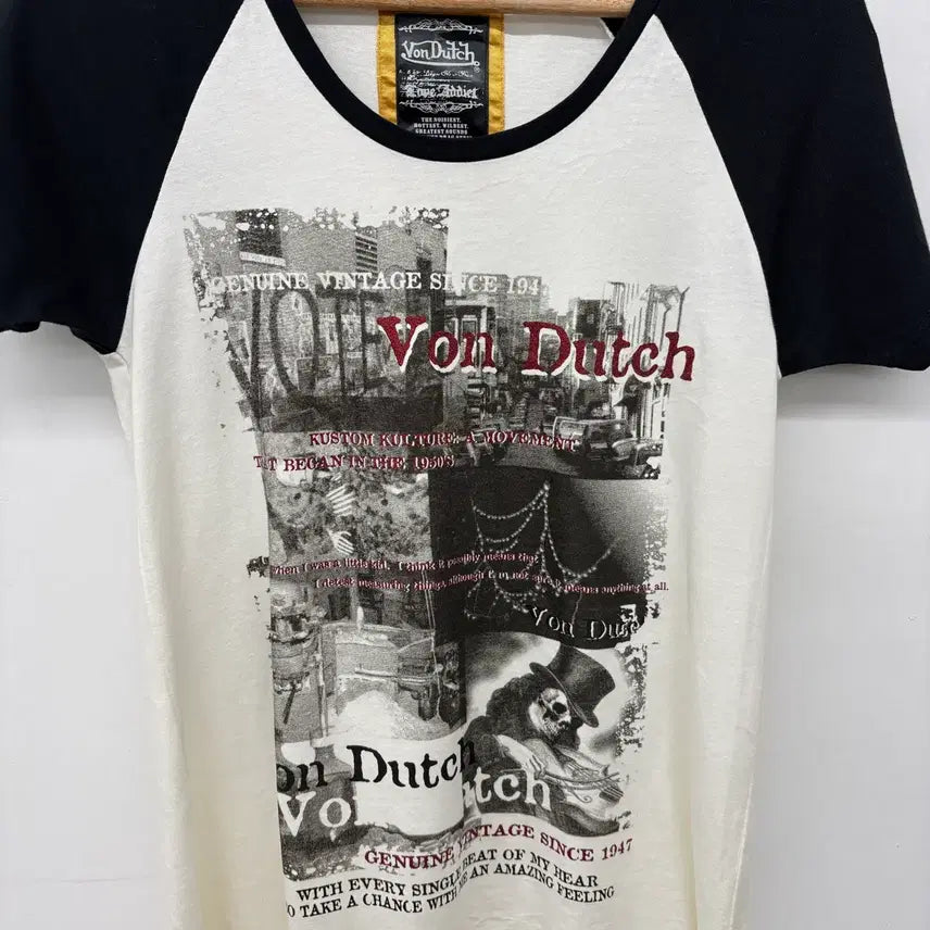 [SOLD OUT] 본더치 블랙/화이트 7부 티셔츠 여성L