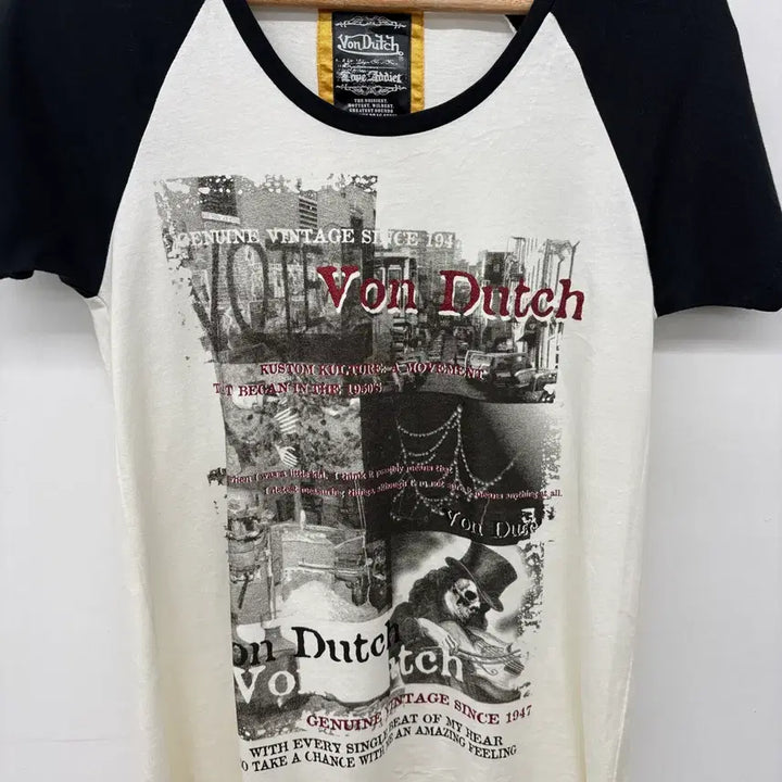[SOLD OUT] 본더치 블랙/화이트 7부 티셔츠 여성L