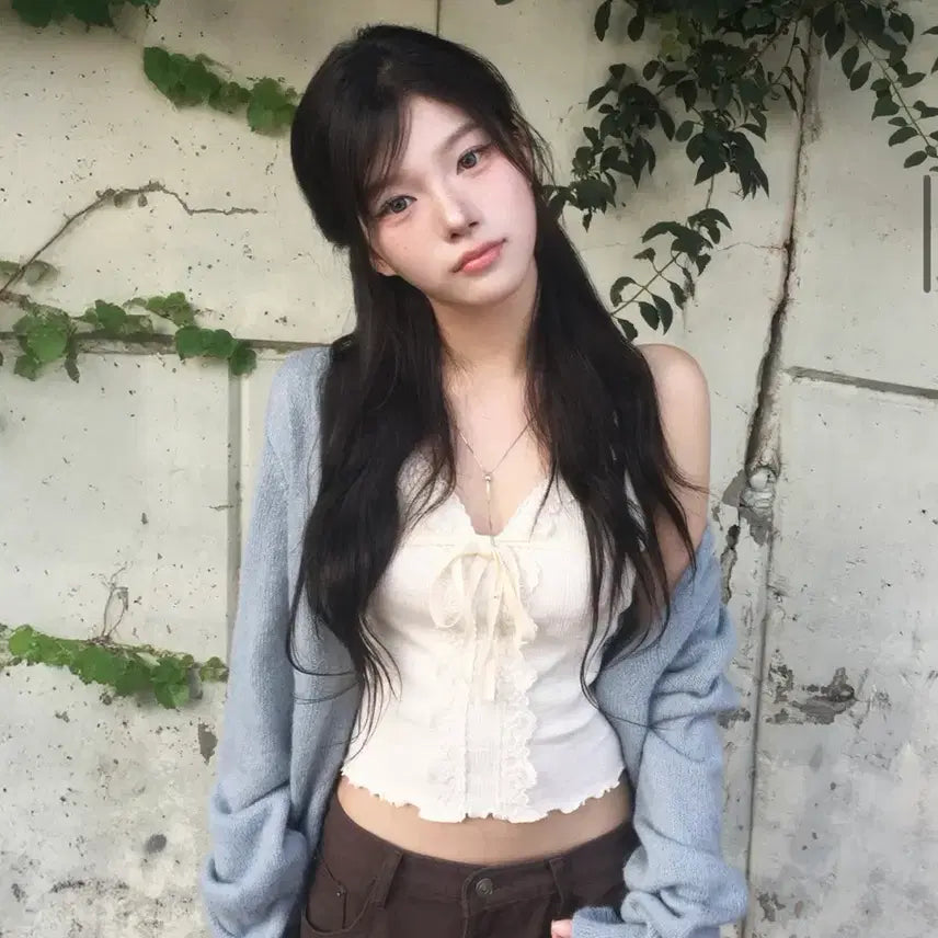 [BUNJANG] Modimood Lace Frill Sleeveless Tank Top Ivory / 모디무드 레이스 프릴 슬리브리스 나시