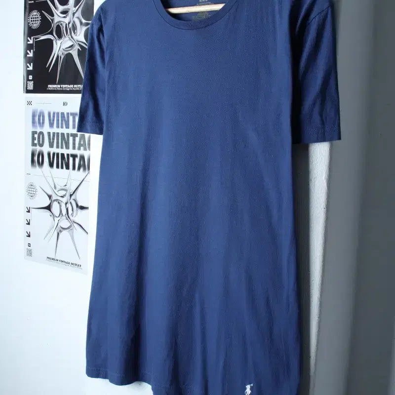 [BUNJANG] Polo Ralph Lauren Short Sleeve T-Shirt Blue / (M-L) 폴로 랄프로렌 반팔 티셔츠 블루 무지 포니-7596