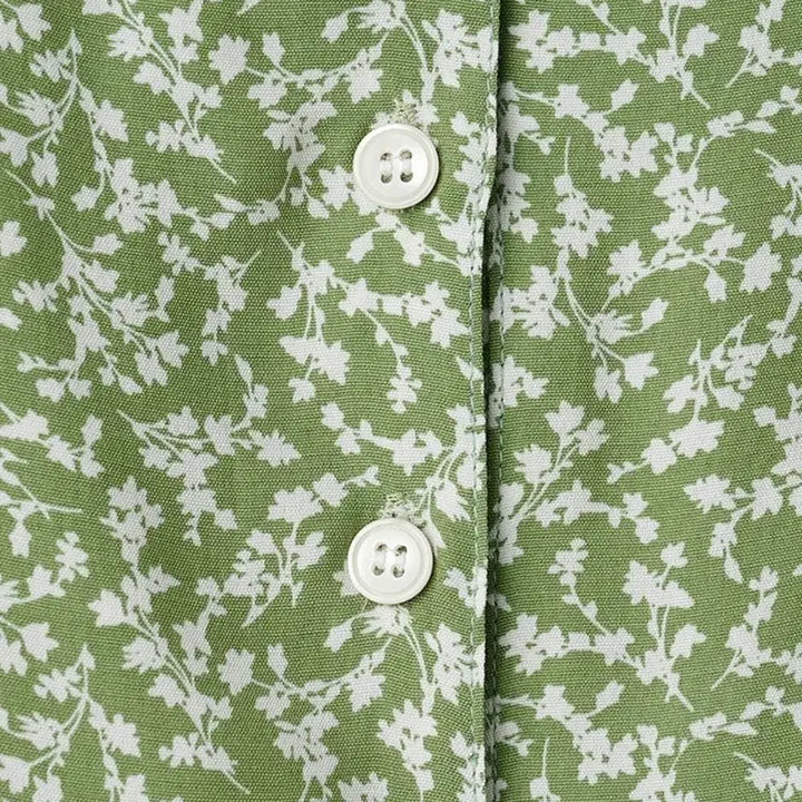 [BUNJANG] Unedit Square Mini Green Flower Dress / 언에디트 스퀘어 미니 연두색 그린 플라워 원피스