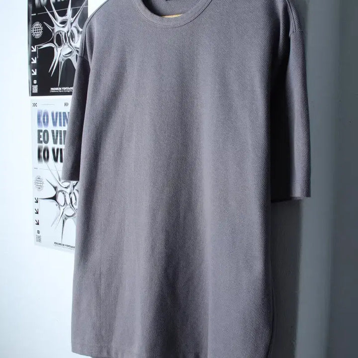 [BUNJANG] JILLSTUART Pigment Heavy T-Shirt (M-L) - Grey / (M-L) 질스튜어트 반팔 티셔츠 피그먼트 그레이 무지 헤비-7598