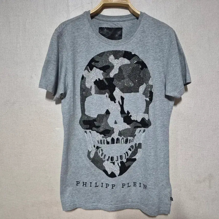 [BUNJANG] Philipp Plein Skull Graphic T-Shirt Grey L / 필립플레인 해골 반팔 티셔츠 그레이 L