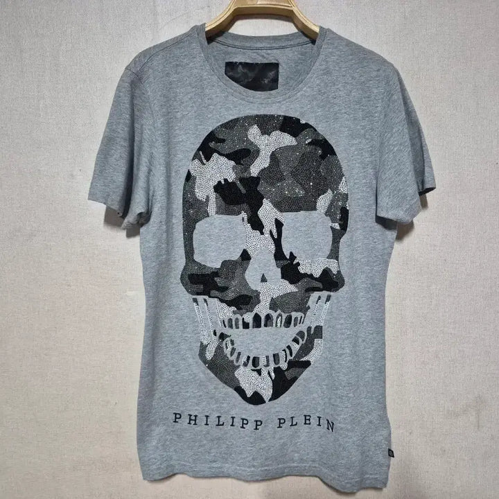 [BUNJANG] Philipp Plein Skull Graphic T-Shirt Grey L / 필립플레인 해골 반팔 티셔츠 그레이 L
