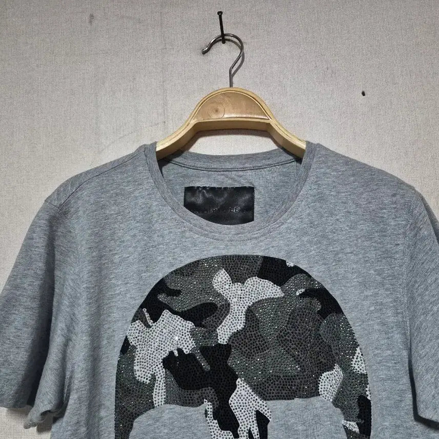 [BUNJANG] Philipp Plein Skull Graphic T-Shirt Grey L / 필립플레인 해골 반팔 티셔츠 그레이 L