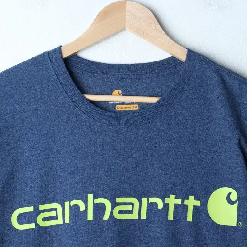 [BUNJANG] Carhartt Big Logo Short Sleeve T-Shirt Blue / (S-L) 칼하트 반팔 티셔츠 빅로고 블루 올드스쿨-759C