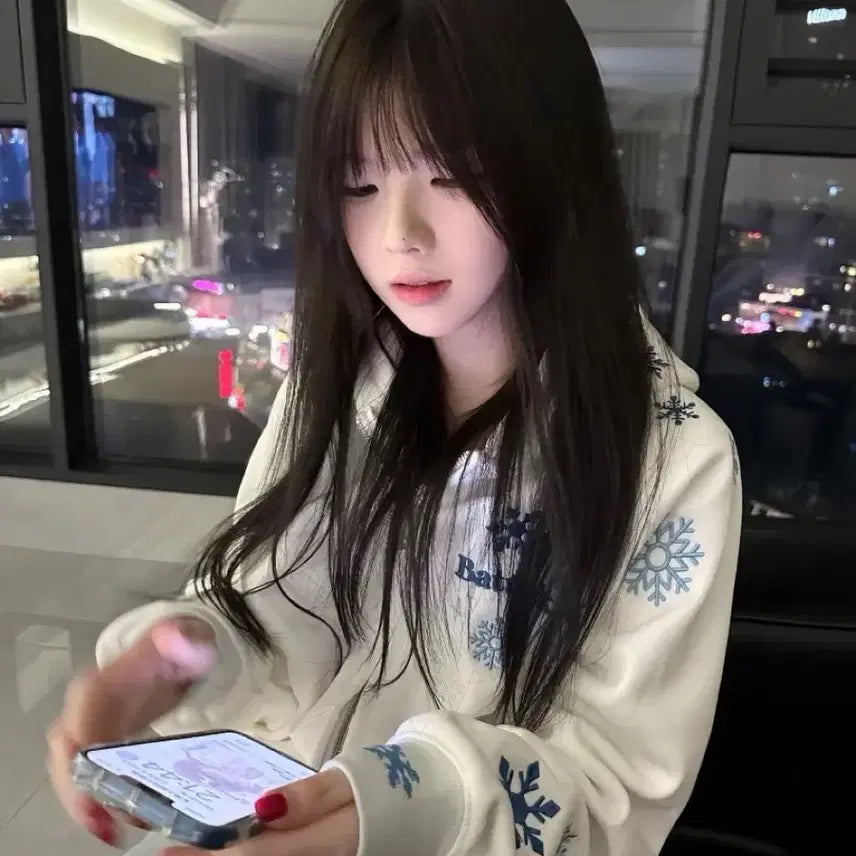 [BUNJANG] Subculture Snow Embroidery Oversized Zip-Up Hoodie / 서브컬처 스노우 자수 오버사이즈 집업 후드집업(2컬러)