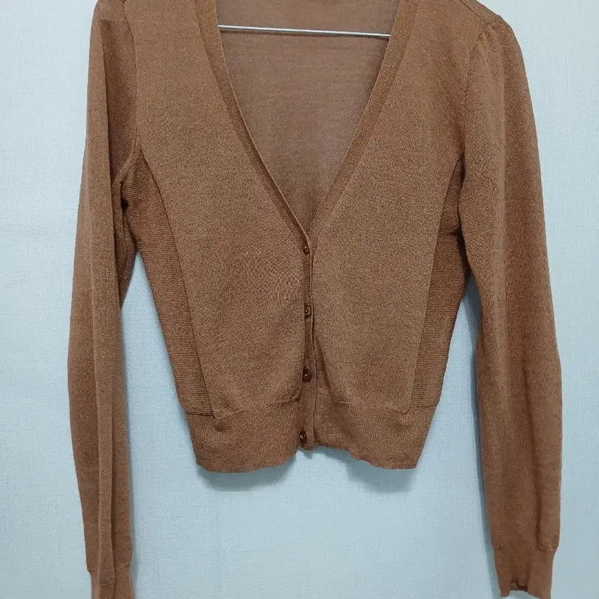 [BUNJANG] 2ME V-Neck Cardigan Brown / 2ME 브이넥 가디건 브라운