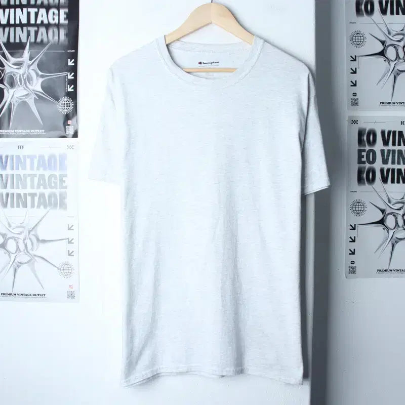 [BUNJANG] Champion Melange Plain T-Shirt (L-XL) / (L-XL) 챔피온 반팔 티셔츠 멜란지 무지 올드스쿨-75A1