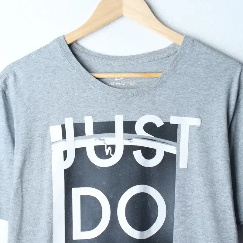 [BUNJANG] Nike Big Logo T-Shirt XL Gray / (L-XL) 나이키 반팔 티셔츠 빅로고 그레이 올드스쿨-75A3