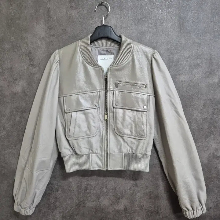 [BUNJANG] EGOIST Textured Block Blouson Short Leather Jacket / 에고이스트 텍스쳐블럭 블루종 숏 레더자켓 55 ER1LJ260