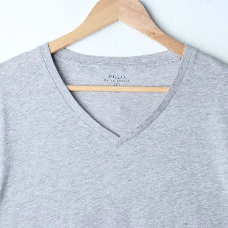 [BUNJANG] Polo Ralph Lauren V-Neck T-Shirt Grey Pony / (L-XL) 폴로 랄프로렌 반팔 티셔츠 브이넥 그레이 포니-75A4