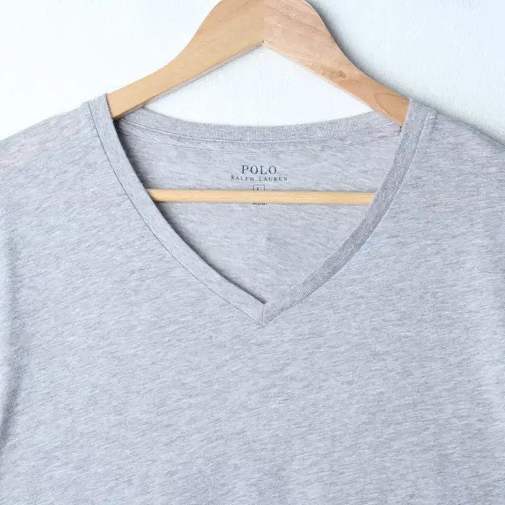 [BUNJANG] Polo Ralph Lauren V-Neck T-Shirt Grey Pony / (L-XL) 폴로 랄프로렌 반팔 티셔츠 브이넥 그레이 포니-75A4