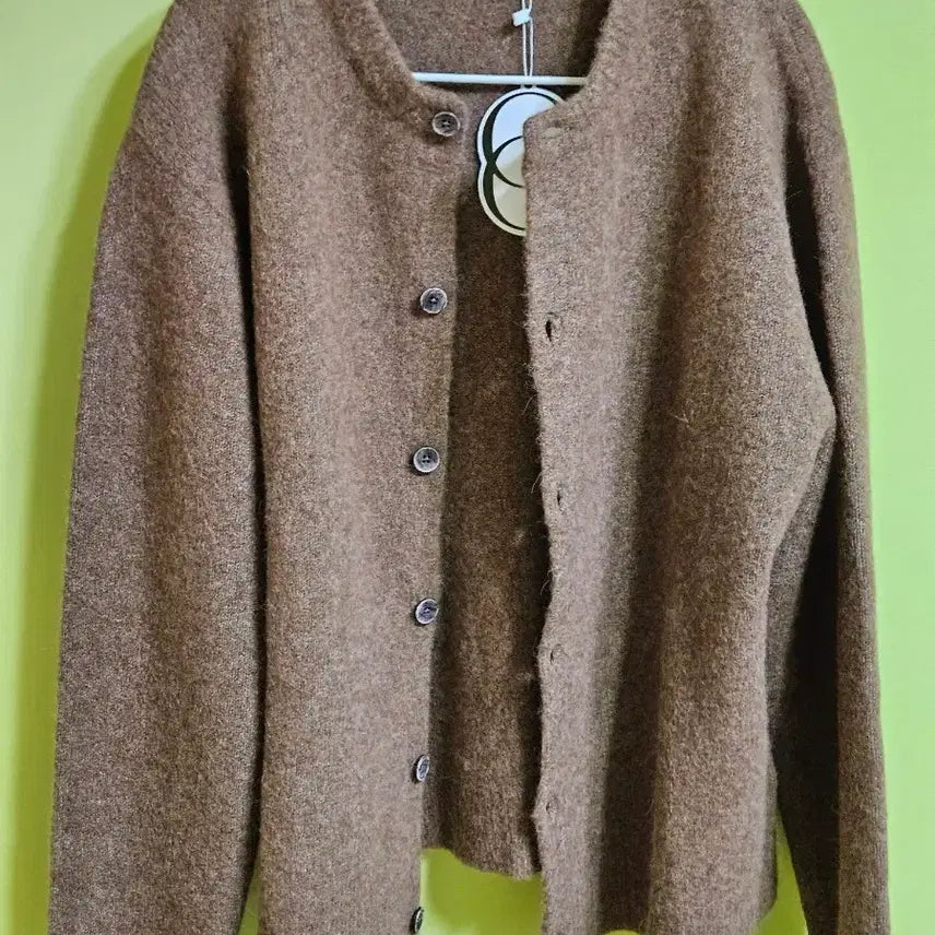 [BUNJANG] Ellude Bishop Wool Alpaca Crewneck Cardigan Ginger Brown / 엘무드 비숍 울 알파카 크루넥 가디건 진저 브라운 44사이즈