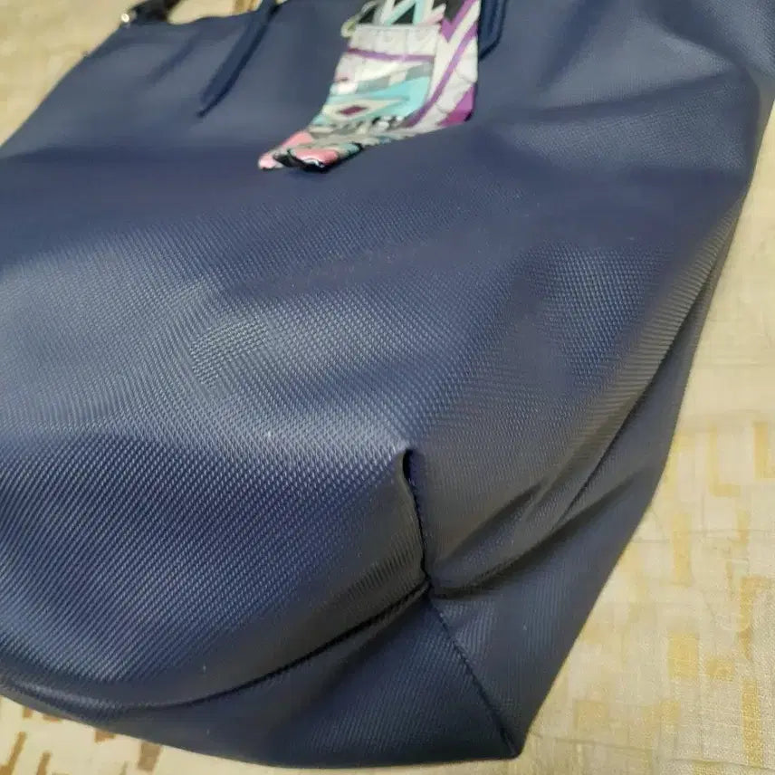[BUNJANG] Lacoste Navy Shopper Bag with Scarf / [상태최상] 라코스테 네이비 쇼퍼백 + 스카프