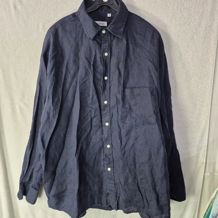 [BUNJANG] L Tone Linen Long Sleeve Shirt Navy / L tone 린넨 긴팔 셔츠 네이비