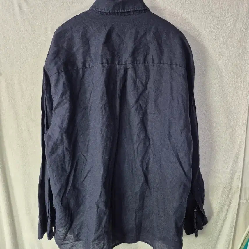 [BUNJANG] L Tone Linen Long Sleeve Shirt Navy / L tone 린넨 긴팔 셔츠 네이비