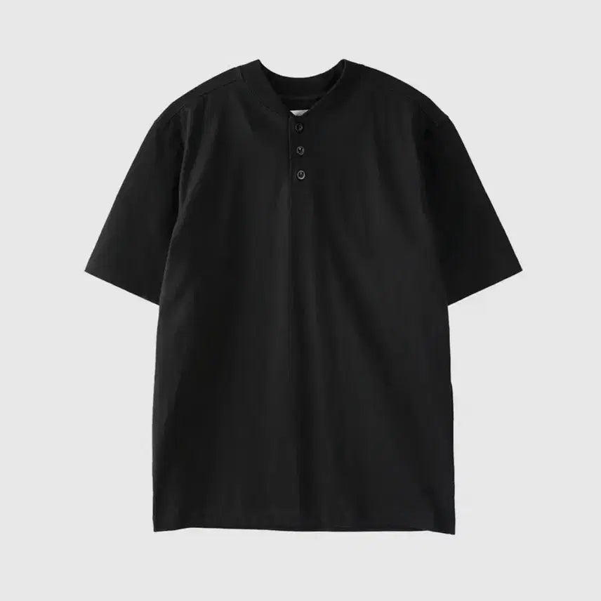 [BUNJANG] ASVIV Henly Neck Short Sleeve T-Shirt Black L / (L) 애습 헨리넥 반팔 티셔츠_블랙