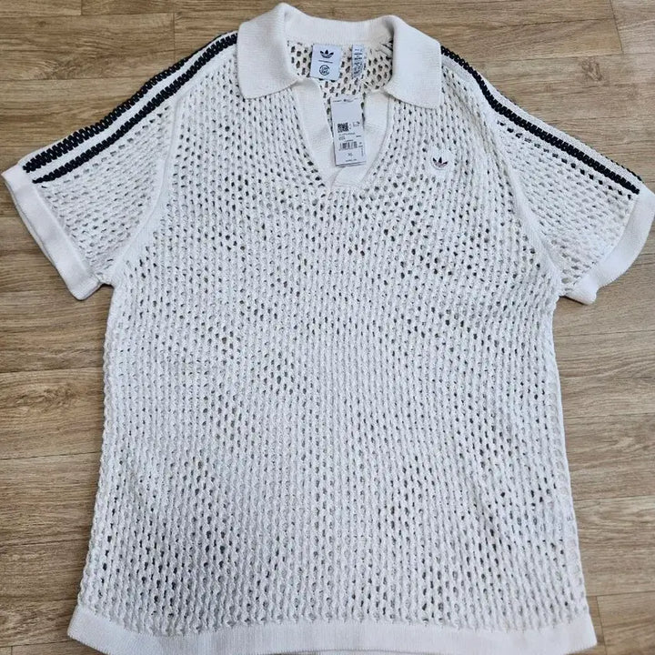 [BUNJANG] Adidas x Clot Crochet Polo T-Shirt XL / 아디다스 클랏 크로셰 폴로 티셔츠 XL