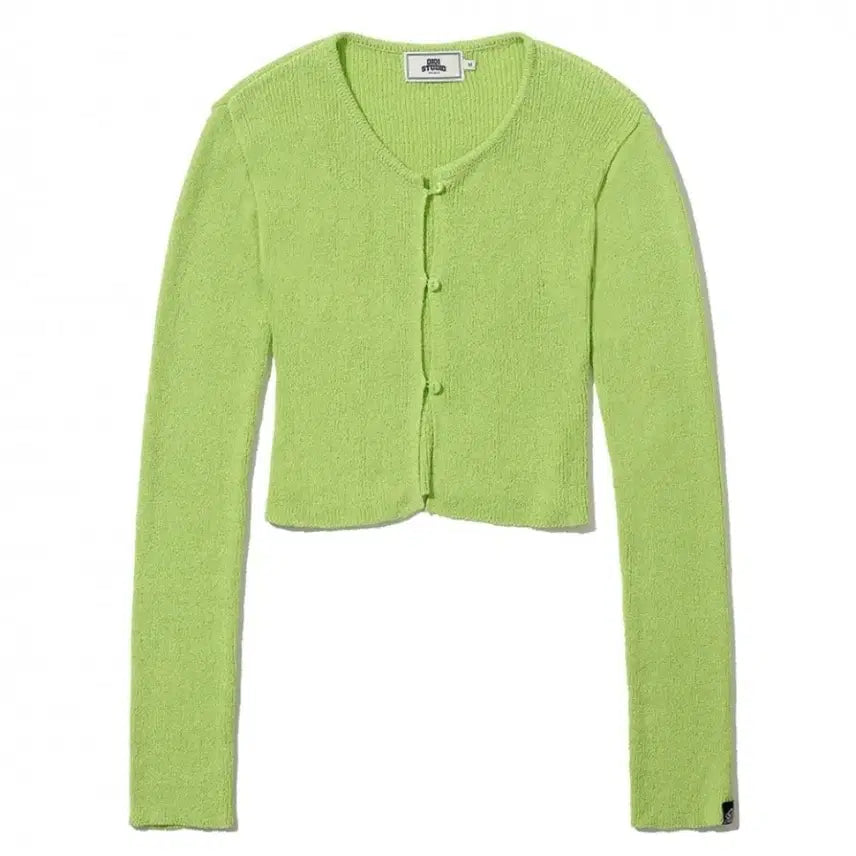 [BUNJANG] OIOI Studio Green Summer Crop Cardigan / 오아이오아이 스튜디오 연두색 여름 크롭 가디건