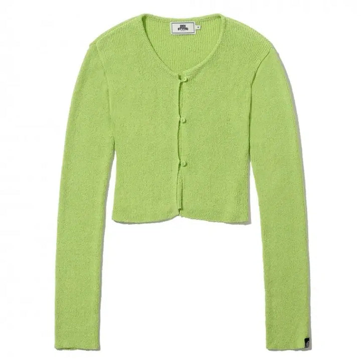 [BUNJANG] OIOI Studio Green Summer Crop Cardigan / 오아이오아이 스튜디오 연두색 여름 크롭 가디건