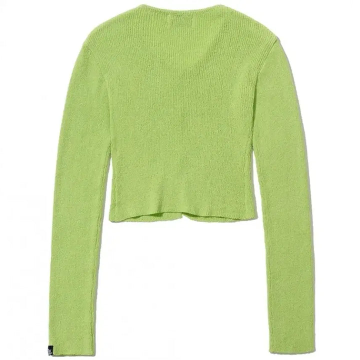 [BUNJANG] OIOI Studio Green Summer Crop Cardigan / 오아이오아이 스튜디오 연두색 여름 크롭 가디건